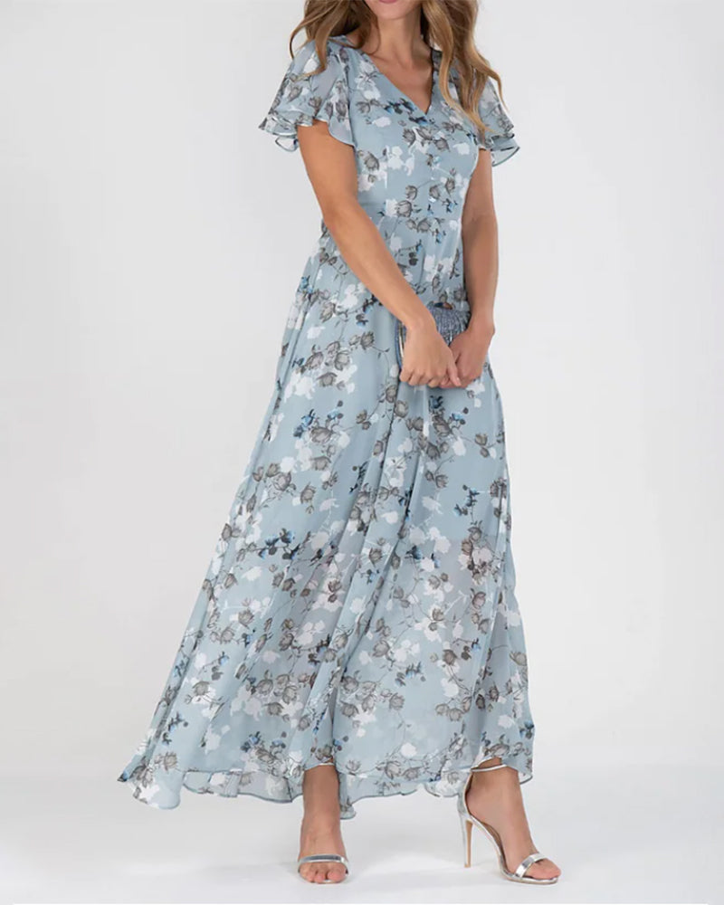 Kimberly™ | Stilvoll Luftiges Florales Langes Kleid
